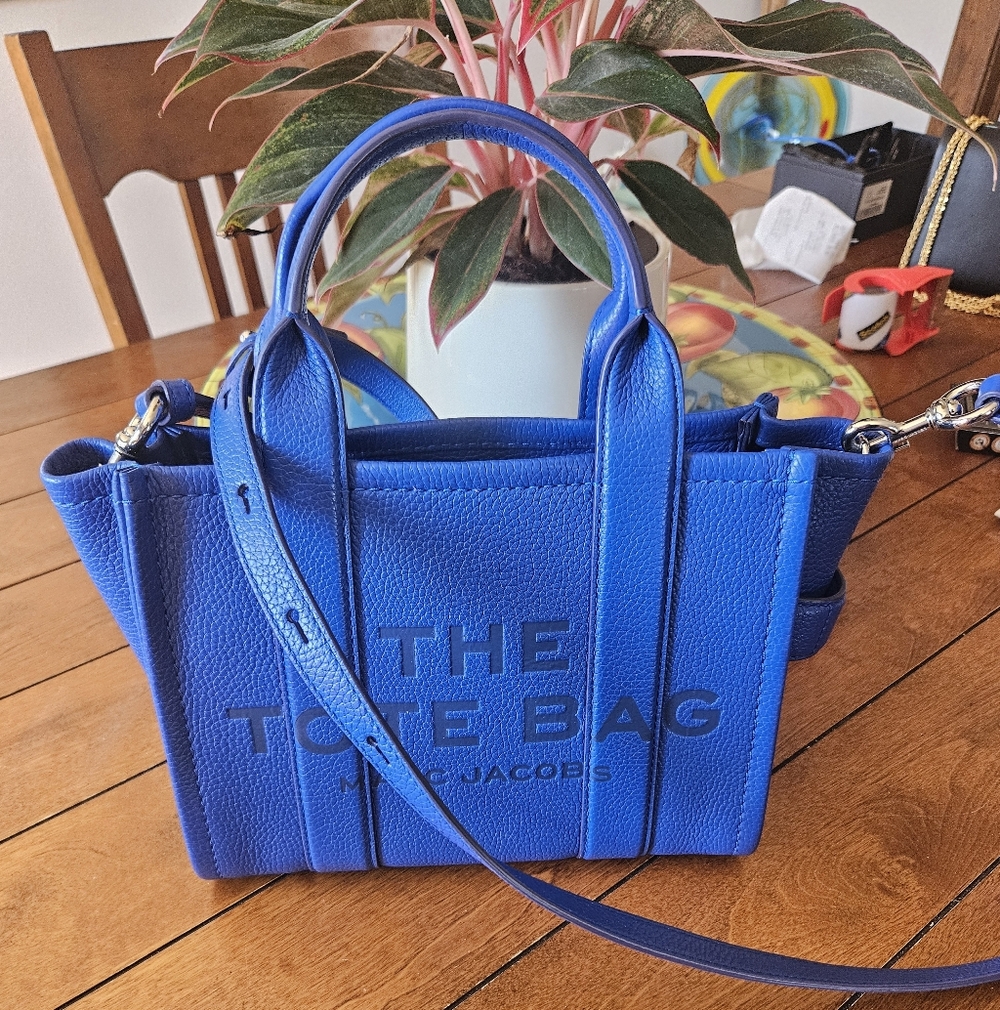 Marc Jacobs The Leather Small Tote Bag Cobalt Blue